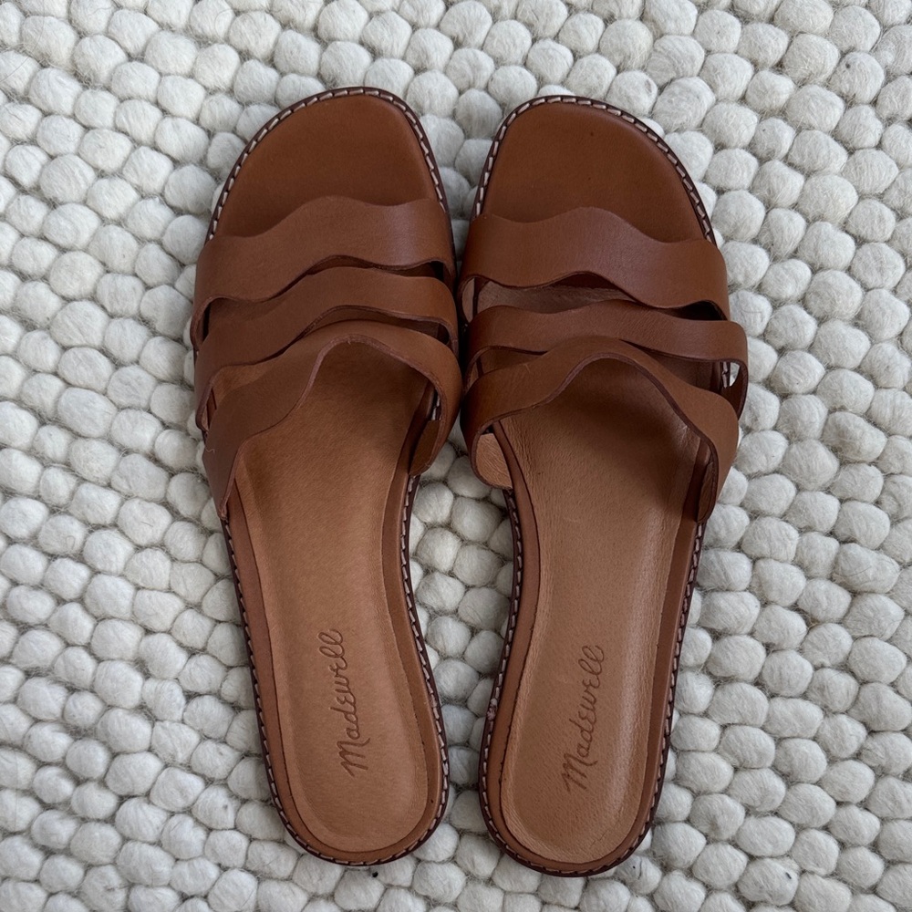 Madewell The Wave Slide Sandal in Vachetta Leather